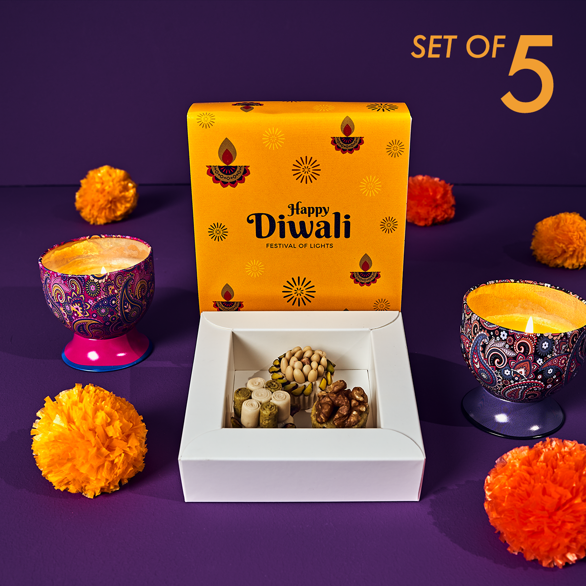 Diwali Favor Box 3 pc. Set of 5