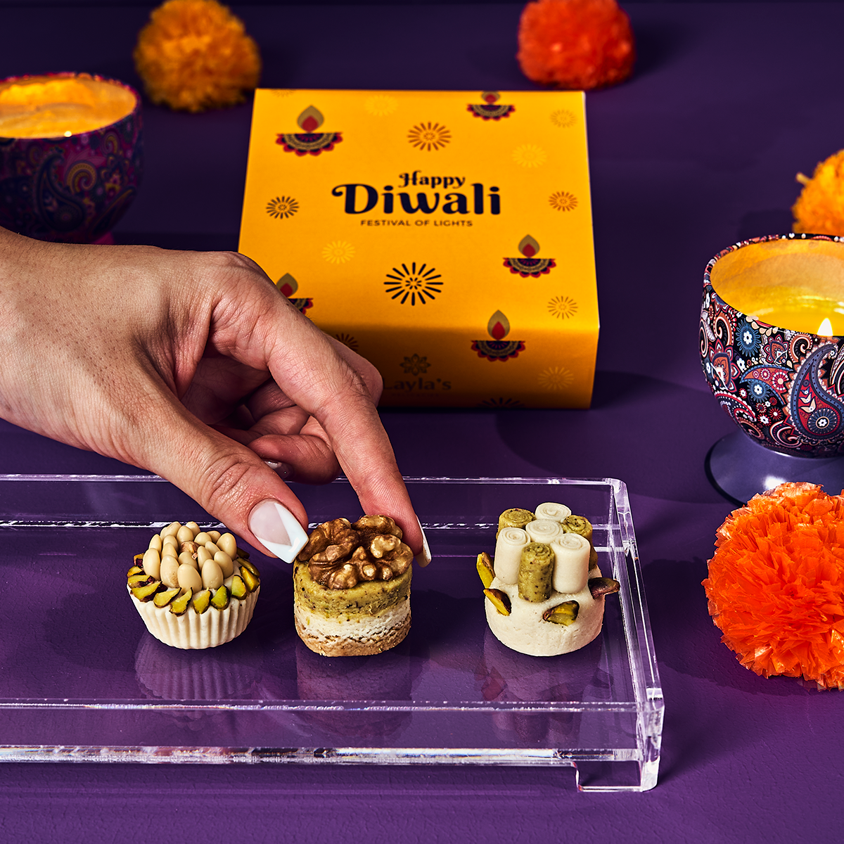 Diwali Favor Box 3 pc. Set of 5